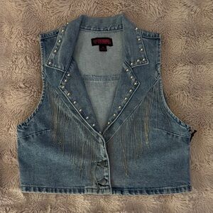 western denim vest